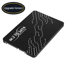 M.2 Adapter to 2.5 SATA Enclosure, B & M Key SATA Based NGFF SSD Converter to 2.5 Inch SATA 3.0 Card Support 2230 2242 2260 2280