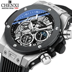 CHENXI Fashion Mens Watches Waterproof Luminous Sport Chronograph Top Brand Luxury Men Date Quartz Watch Big Dial Wristwatch