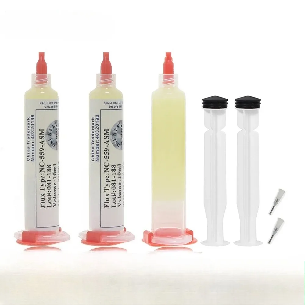Nc-559-asm Flux Bga Balls,Liquid Solder for Soldering Syringe Solder Paste 10ml Flux for Soldering No Cleaning Welding Tools