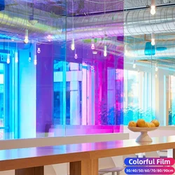 Rainbow Color Dichroic Window Film for Home Decoration Self Adhesive Waterproof Glass Films Stained Transparent Window Tint DIY