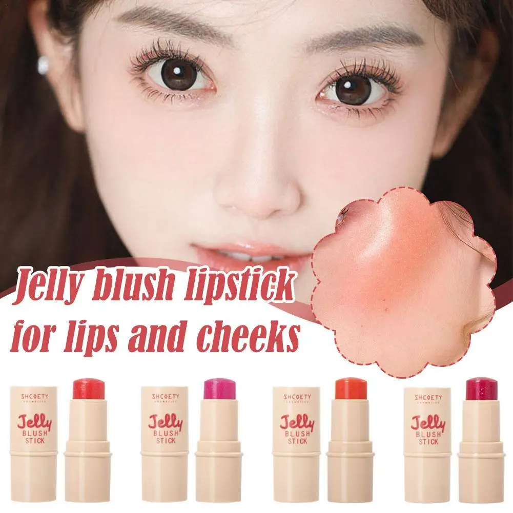 Jelly Blush Stick Teint 3-en-1, Fard à joues hydratant, Autocollant, Eau, Longue durée, Éclaircissant, Contour du visage, Maquillage rouge, 256