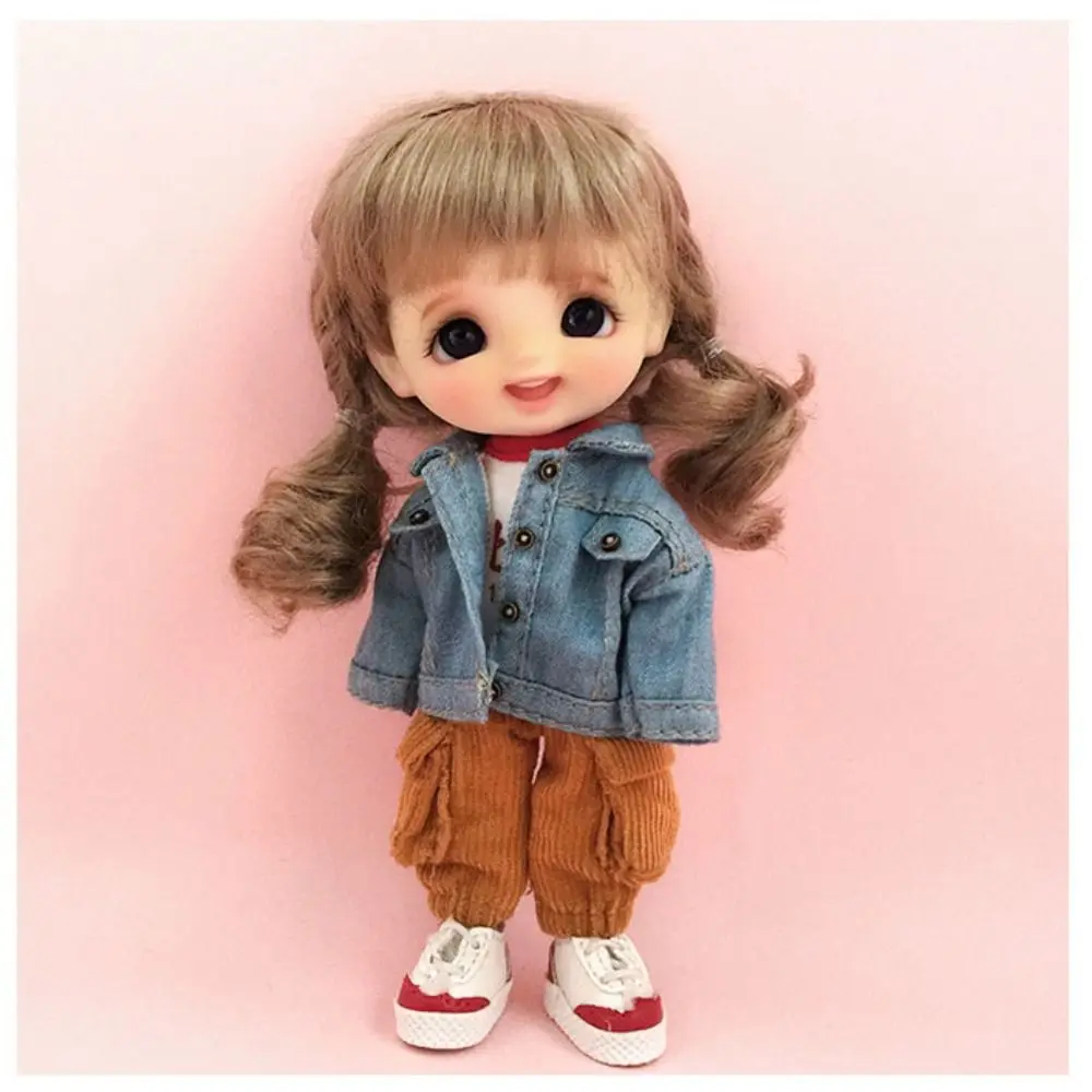 Nueva moda abrigo para muñeca Material de algodón 8 colores ropa Casual trajes DIY chaqueta vaquera para muñecas 1/12 BJD/GSC/para muñecas OB11 1/11