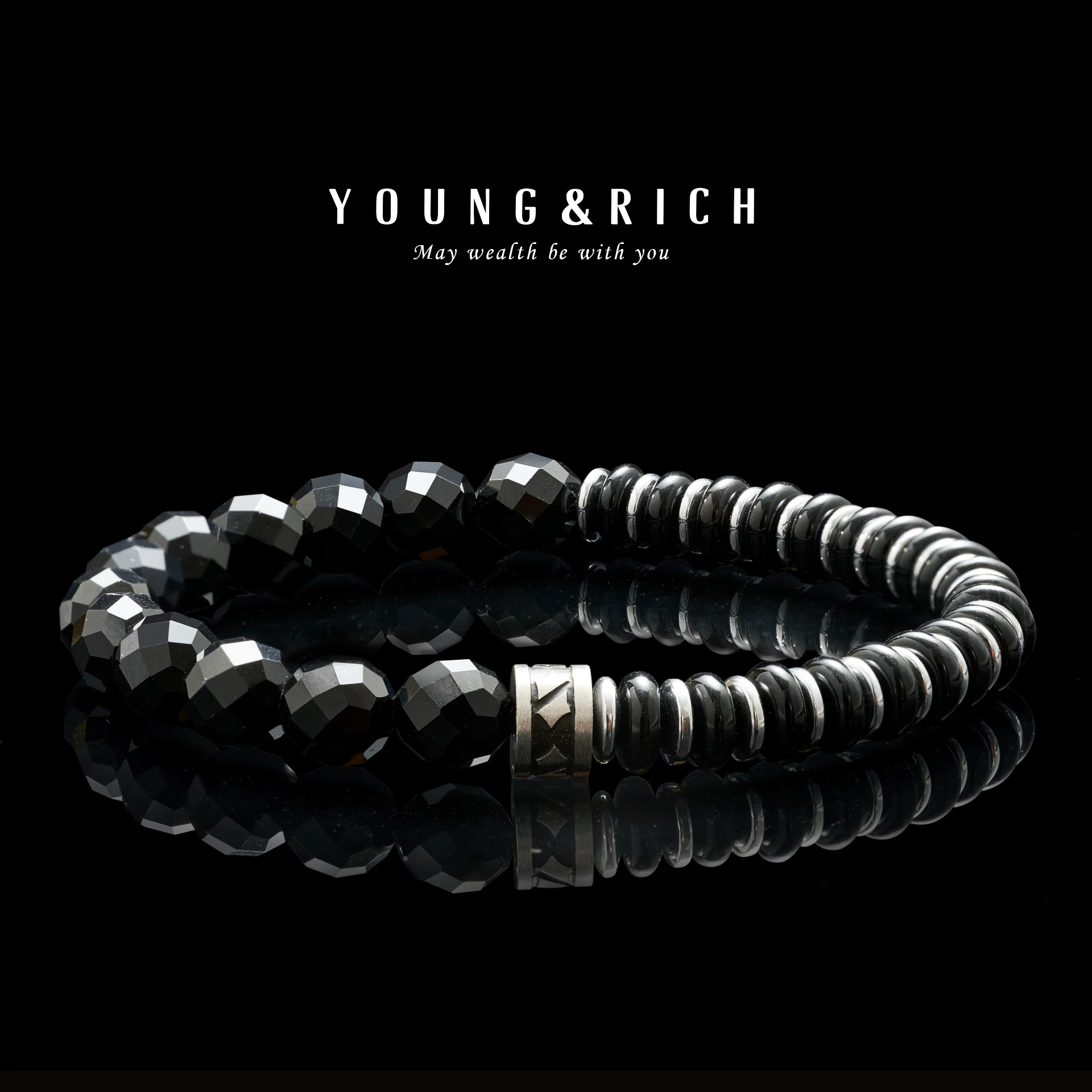 young-rich-pulsera-elastica-con-cuentas-de-obsidiana-facetada-y-heishi-negra-para-hombre-joyeria-apilable-gotica-vintage