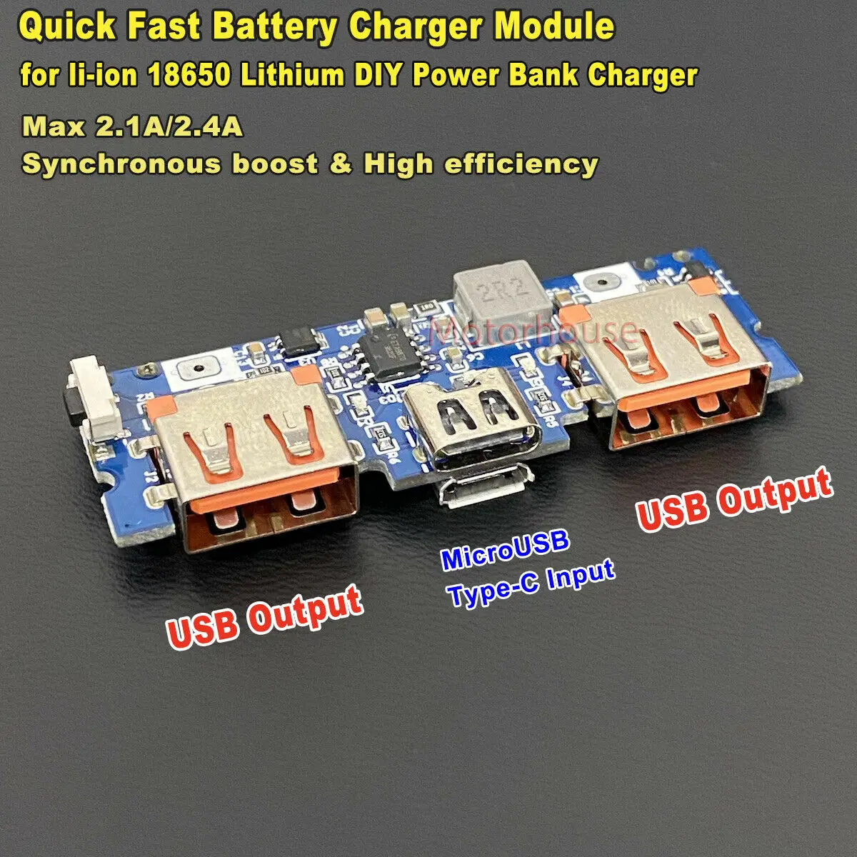 Micro USB Type-C Battery Quick Fast Charging Charger Module 5V 2A For Li-ion 18650 Lithium Battery DIY Power Bank