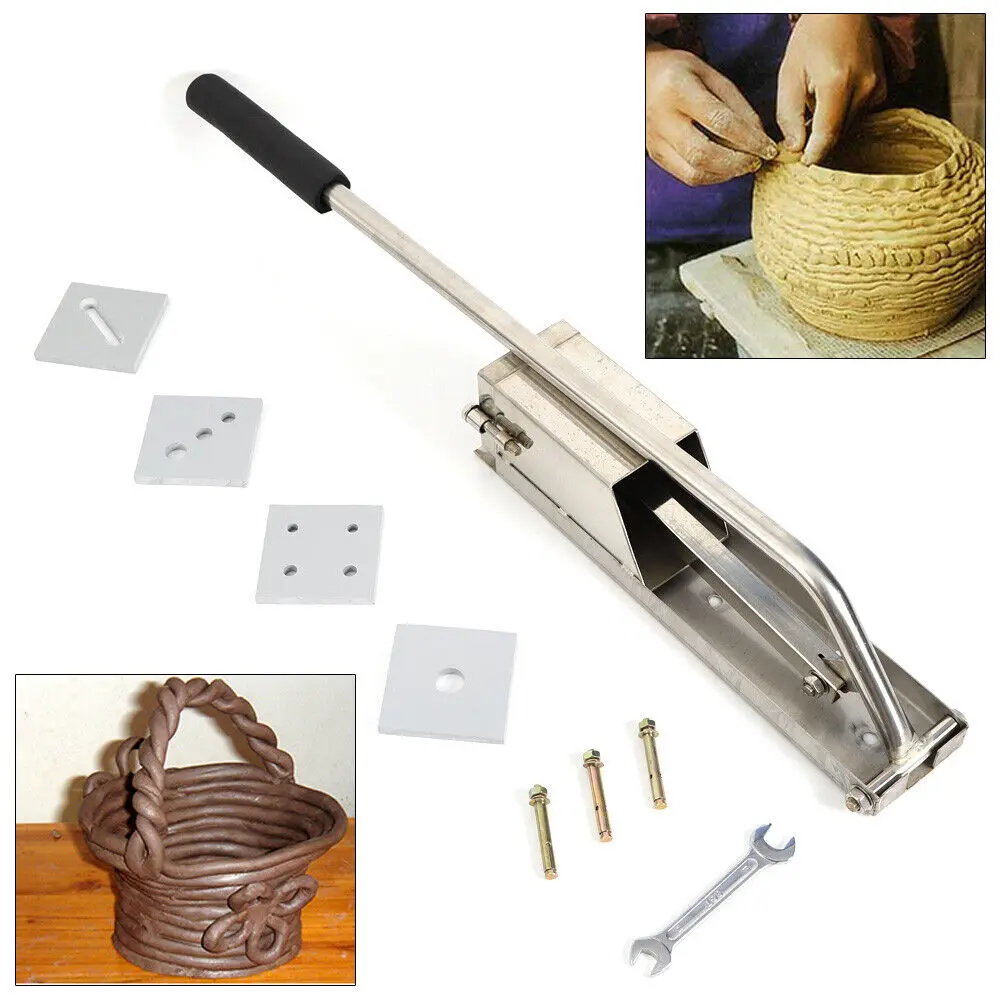 4-Layer Clay Extruder Stainless Steel Wall-Mounted Soft Clay Extruder Mud Clay Tool Machine Pottery Ceramics Molding Set