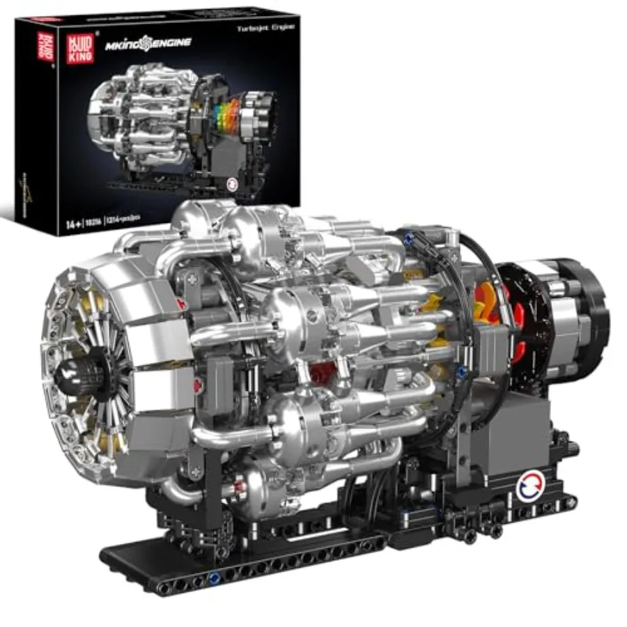 

10216 Turbojet Engine Building Sets, Mechanical Aviation Aircraft Engine Model Kit That Runs, Build Your Own STEM Model Engine,