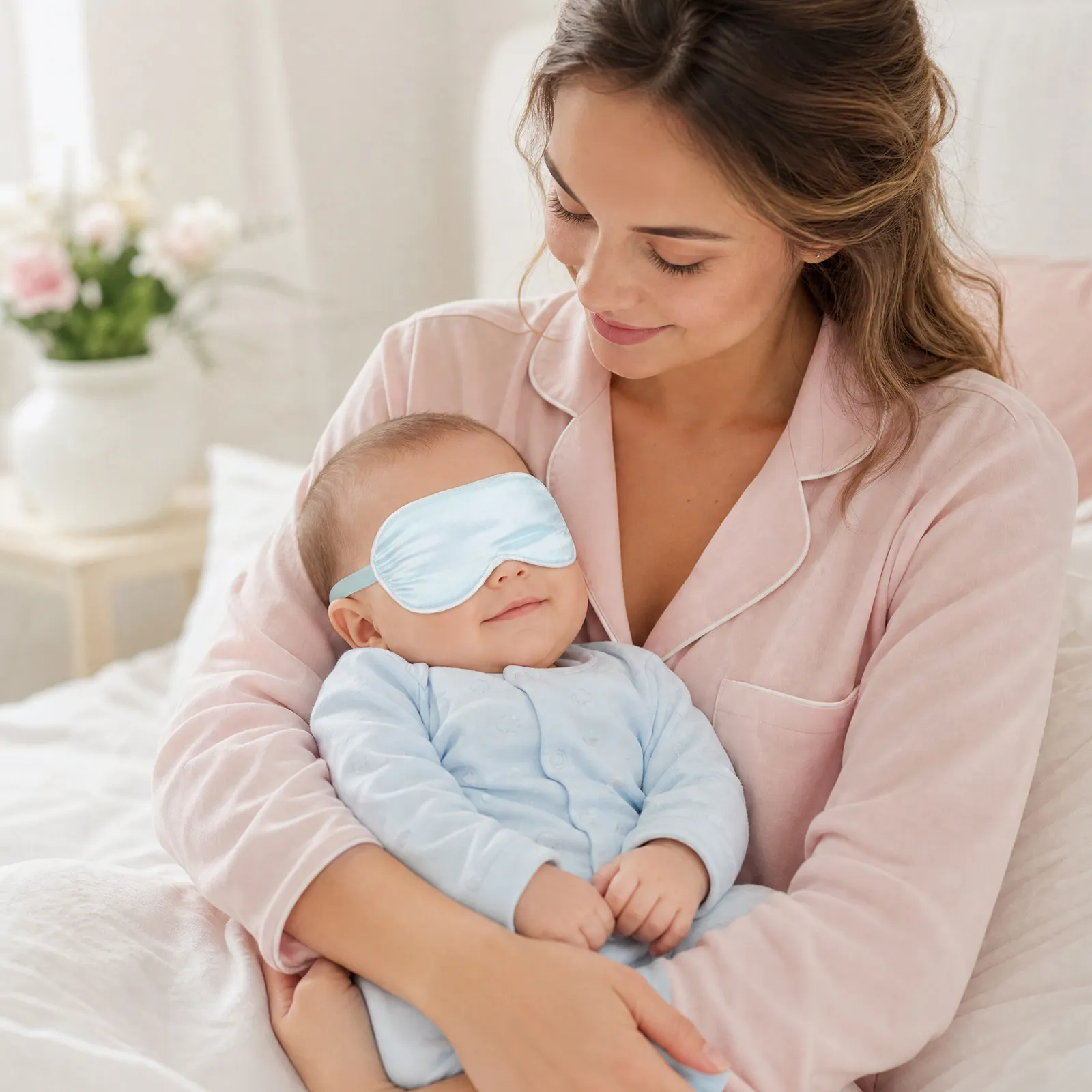 

Baby Ice Silk Eye Mask Soft Breathable Sleeping Blindfold for Infants Gentle Adjustable Ear Hooks Quiet Comfortable Sleep Masks