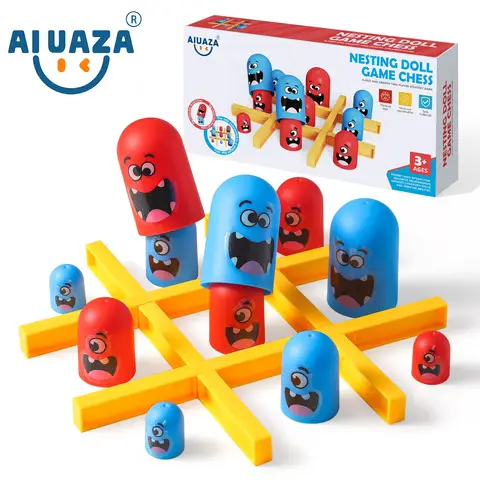 AIUAZA Fun & Educational PVC Tic-Tac-Toe Game: Engaging Cognitive Skill Booster, Perfect Family Board Game Gift for Kids 3-8 Yrs