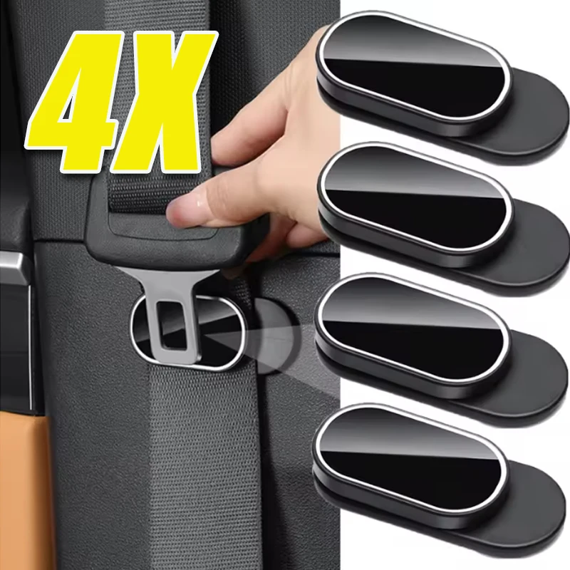 4Pcs Car Seat Belt Anti-friction Limiter Mute Clamp Anti-crash Rattle Stabiliser Tensioner Car Seat Belt Accessories