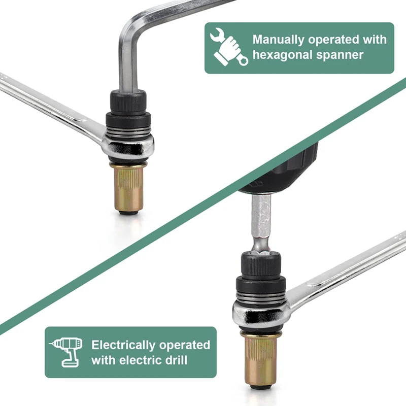 Rivet Nut Tool Set M3-M10 For Manual & Electric Drill Operations, Ideal For Mounting & Repairs