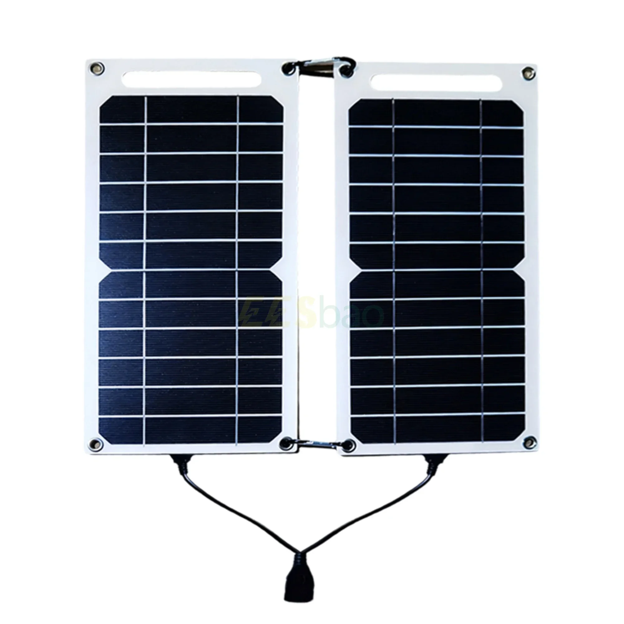 5V Dual Solar Panel Schnellladung USB Wasserdicht Tragbar für Telefon Power Bank Camping Wandern Abnehmbar Faltbar