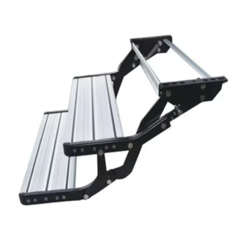 

Hot Sale Sturdy Double Aluminum Alloy Manual Foldable RV Caravan Side Step for Wholesale