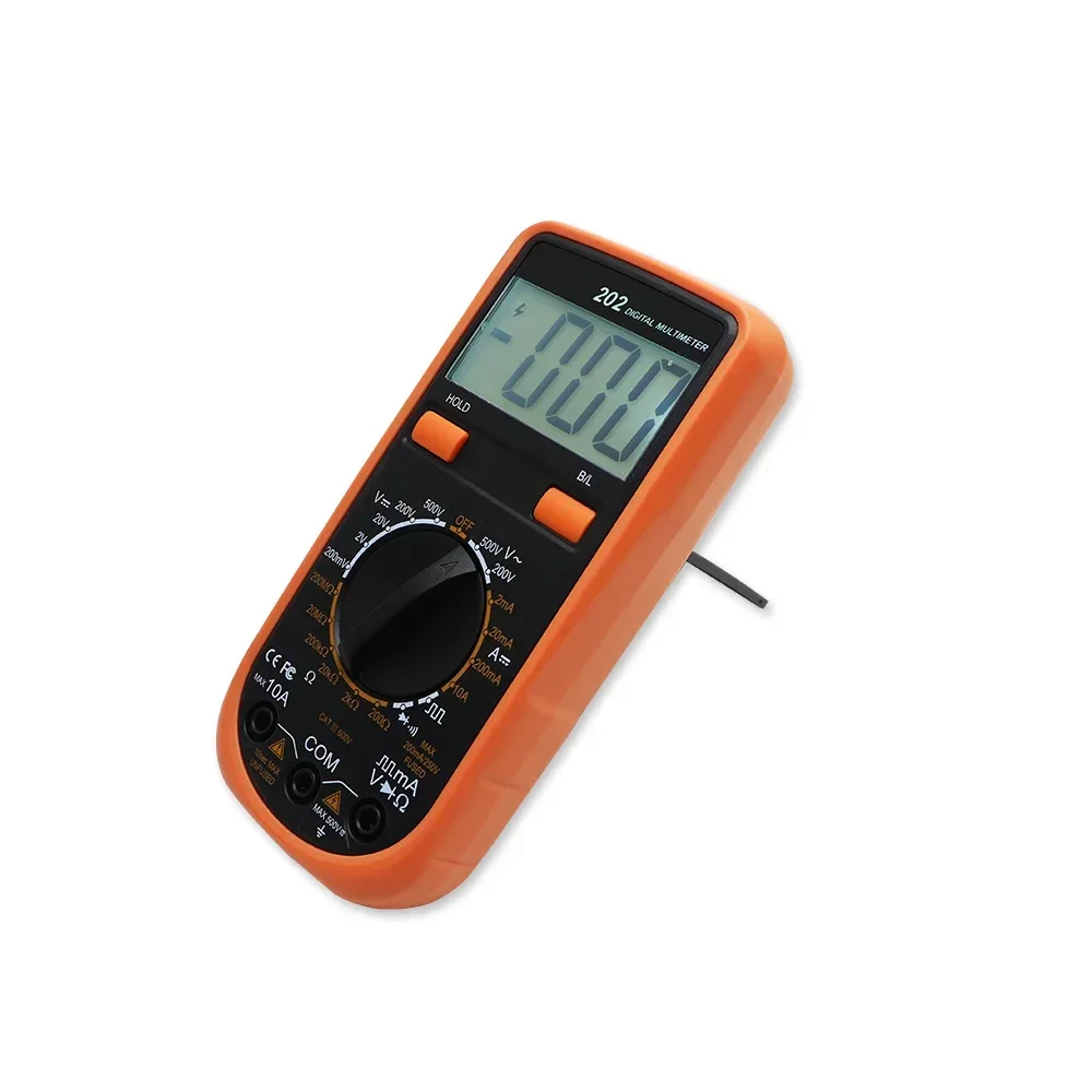 SHAHE Mini AC Digital Multimeter LCD Backlight 2000 Counst AC/DC Voltmeter Transistor Tester Manual Range VC202