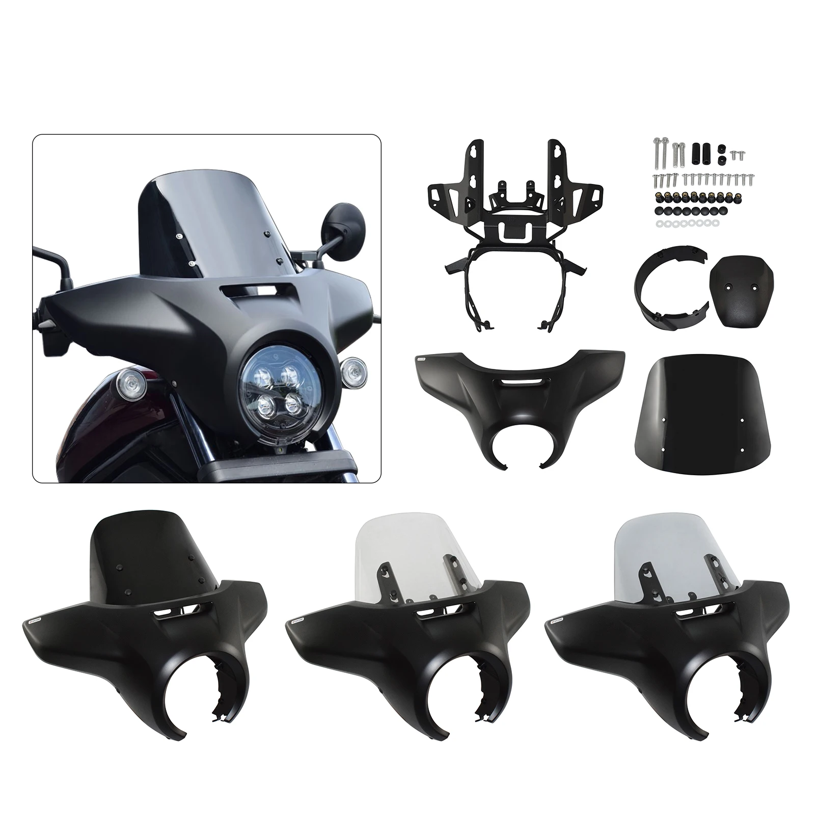 Motorbike Front Headlight Cover Windscreen Windshield Headlamp Fairing Screen For Honda Rebel 1100 CM1100 CMX1100 2021 2022