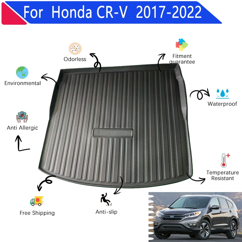 Car Trunk Mat for Honda CR-V CRV CR V Breeze 2017~2022 MK5 TPE Material Car Rear Cargo Tray Trunk Anti-dirty Pads Accessories