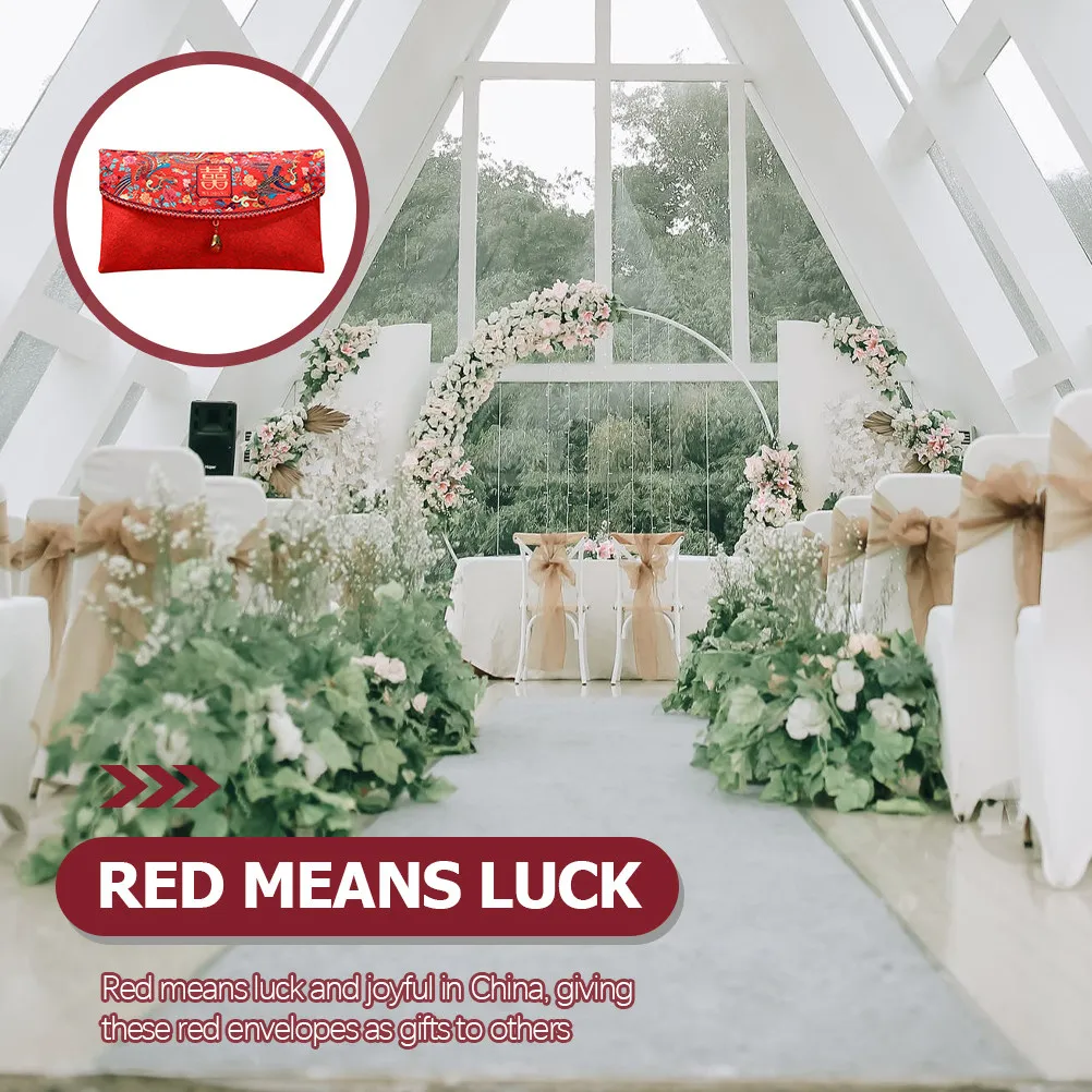 

Red Packets Chinese Style Wedding Envelopes Lucky Red Color Gift Bags for Wedding Party Engagement Spring Festival