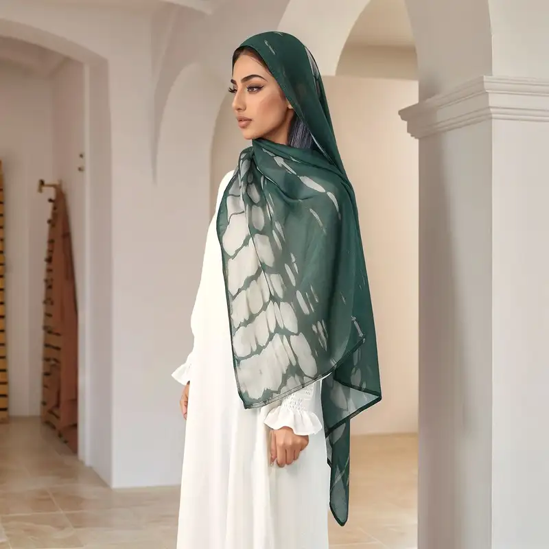 Women's Printed Modal Rayon Hijab Scarf Muslim Watercolor Hijabs Digital Printing Shawls Islam Turban Ramadan Headscarf Scarves - Image 17