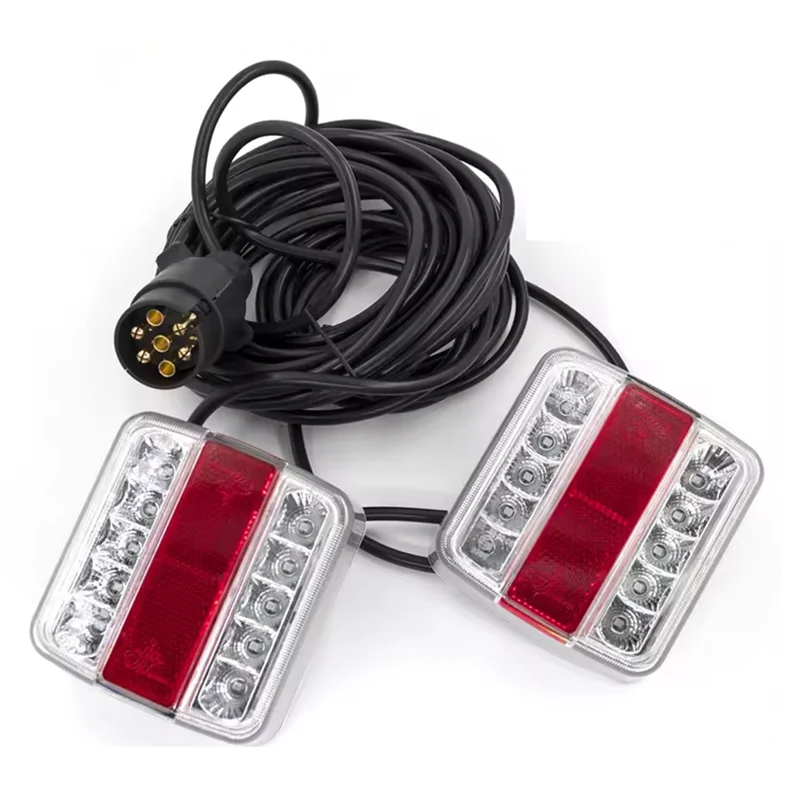 

1 комплект, 12 В, 10 м, задний светодиодный задний фонарь для прицепа, универсальный буксирный номерной знак, отражатель стоп-сигнала, поворотный фонарь, 7 контактов