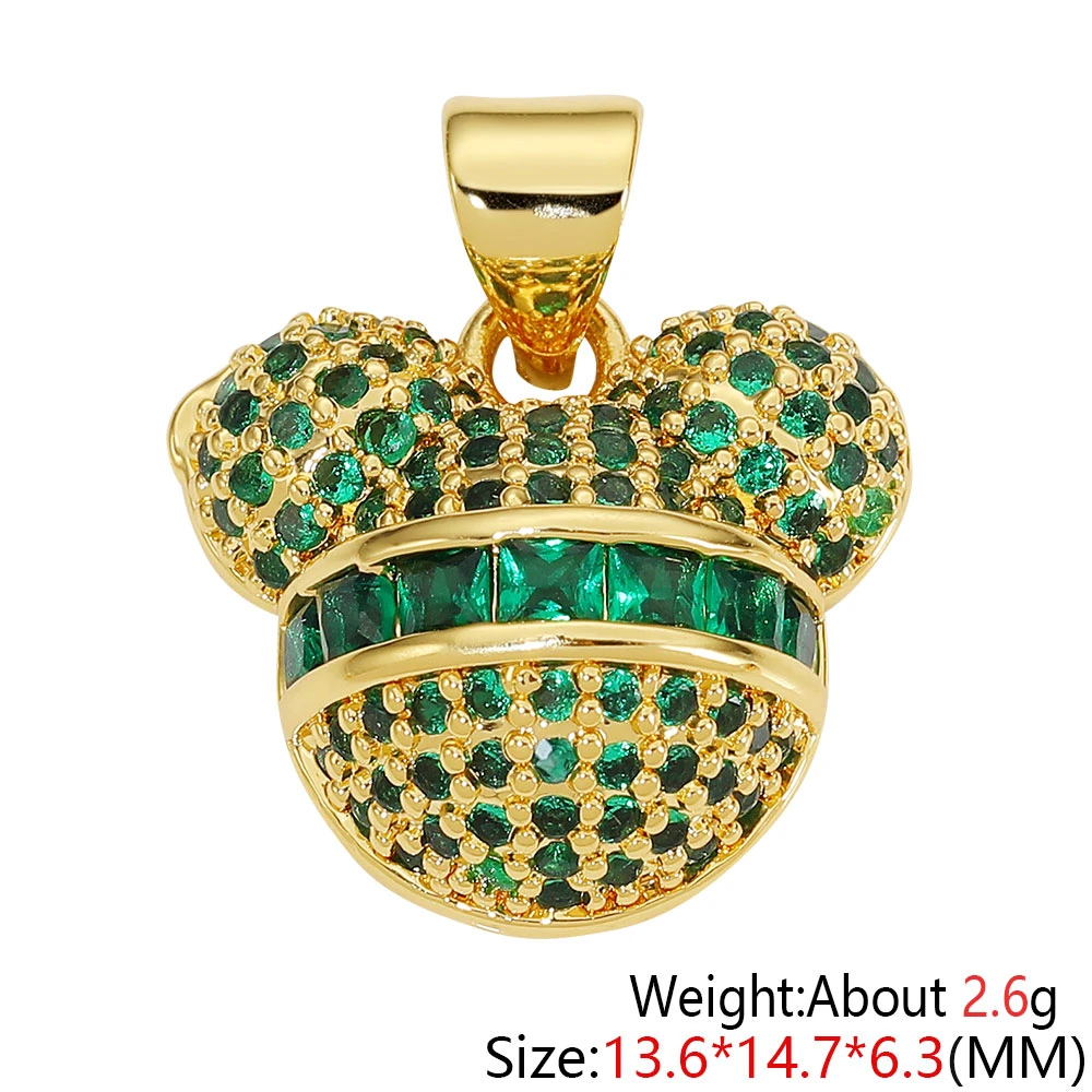 18K Gold Plated Bear Enamel Necklace Pendant