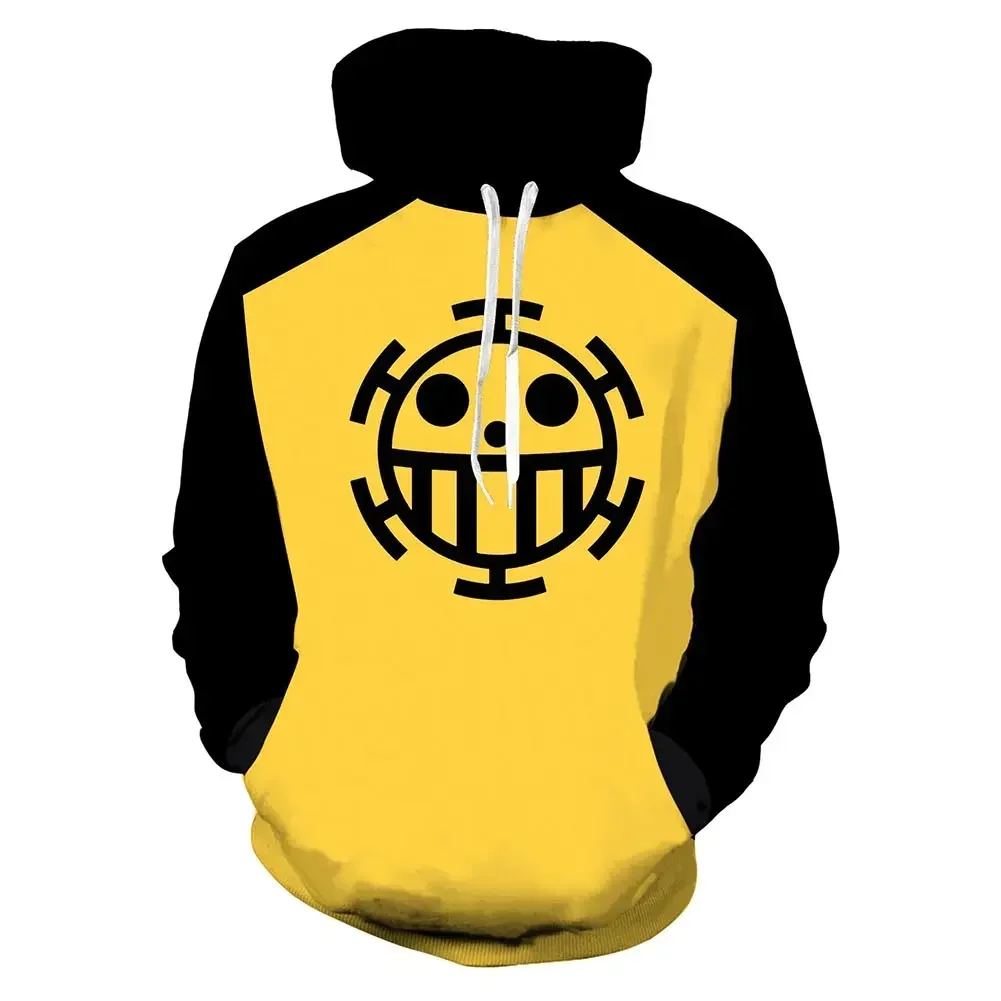 Anime Pirate King Trafalgar Law Cosplay Hoodie Costume Hood Hoodie Tops Adult Sweatshirt Pullover Unisex 3D Print Style Collar