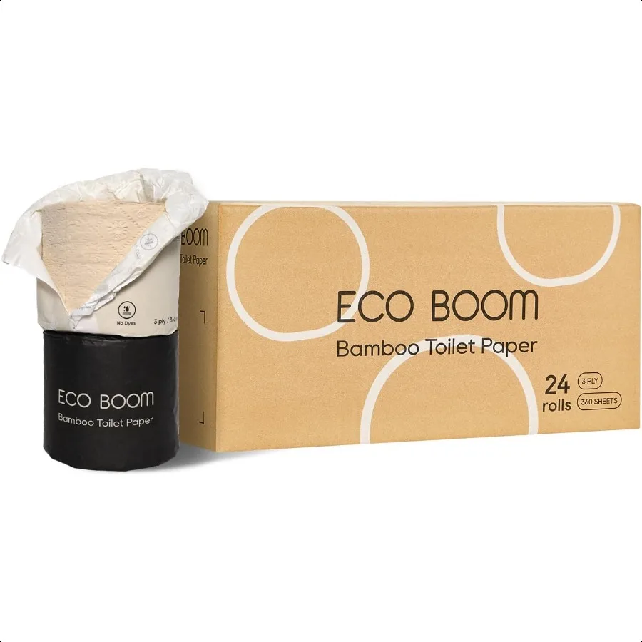 

Toilet Paper 100 Bamboo 3fly Tree Free Plastic Free Packaging 24 Rolls 360 Sheets FSC Certified