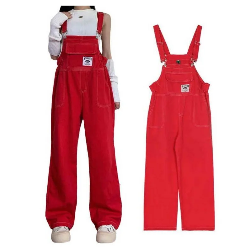 

Women'S Denim Overalls ,Fashion Denim Straps Jumpsuit Pants , Wide Leg Jean Trousers