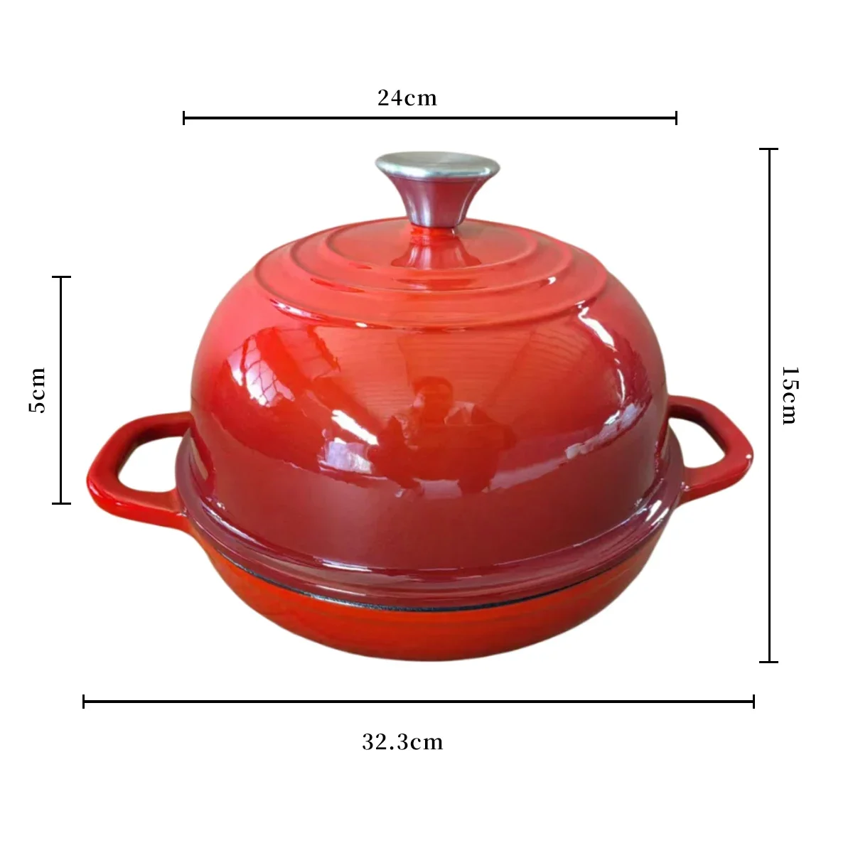 Dutch Oven Bread Pot Lacquer Enamel Cast Iron Dutch Pot with Lid 24cm Meal Bowl