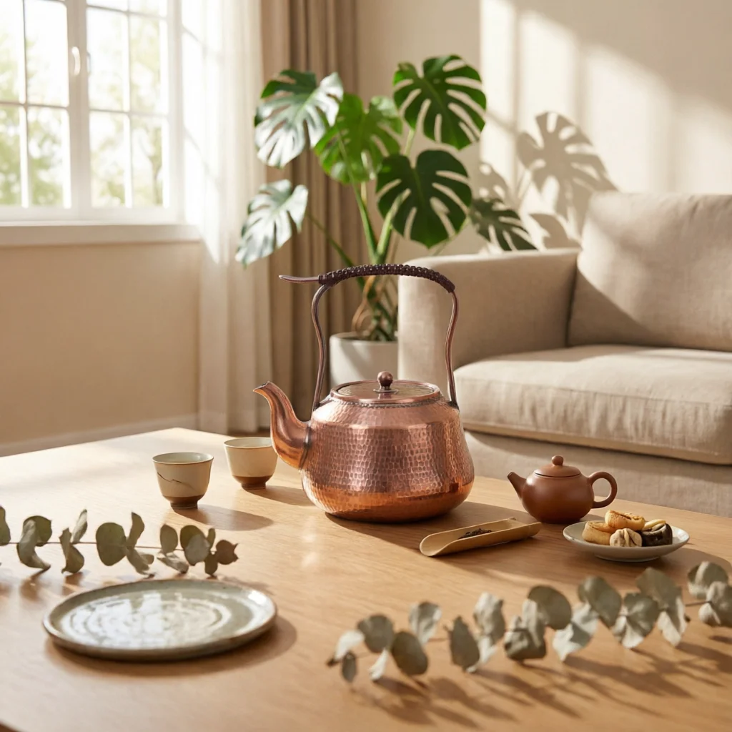 

Retro-style Copper Kettle with Heat-resistant Wrapped Handle Practical Tea Boiling for Gas Stovetop Use