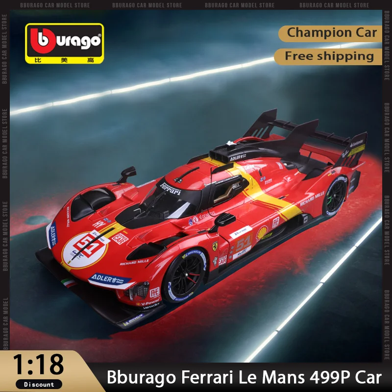 New In Stock 1:18 Ferrari Le Mans 24-Hour Champion Car Model Simulation Alloy Car Model Customized Toys Gift Ornament Collection