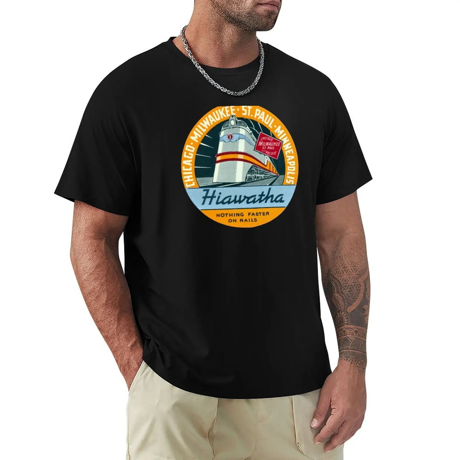 

1935 Hiawatha Railroad Train T-Shirt Casual All Match Short Sleeve T-Shirt