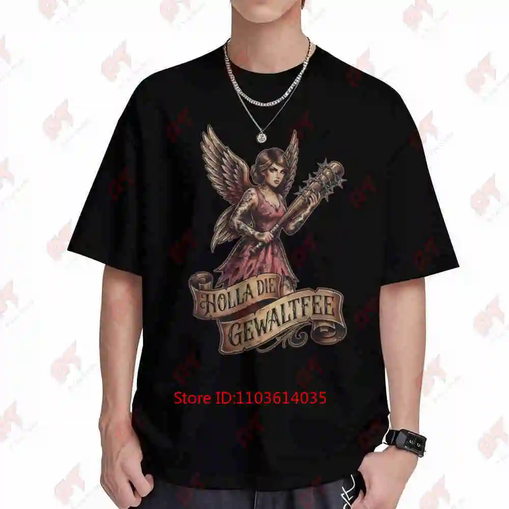 Holla The Violence Fairy Meme Sarcasm Funny Sayings Short Sleeve Tee 100% Cotton T-Shirt
