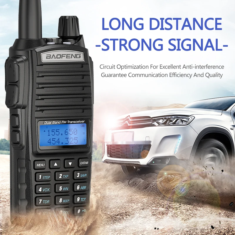 BaoFeng-UV-82 Ham Two Way Radio, PTT Walkie Talkie, Tri-Power, Dual Band, 136-174MHz, 400-520MHz, Handheld Transceiver uv-5r, 8W