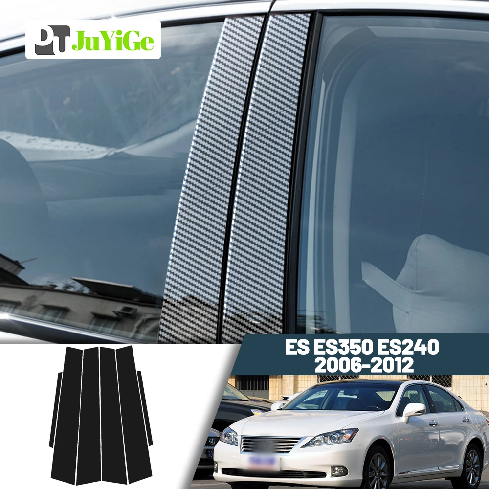 Glossy Black Carbon Fiber Window Door Deal B C Pillar Post Cover Sticker For Lexus ES ES350 ES240 2006-2012 2007 2008 2009