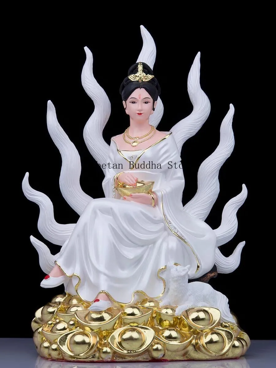 Tailed Fox Fairy Woman Statue Couple Marriage Girl Feng Shui Home Decorate