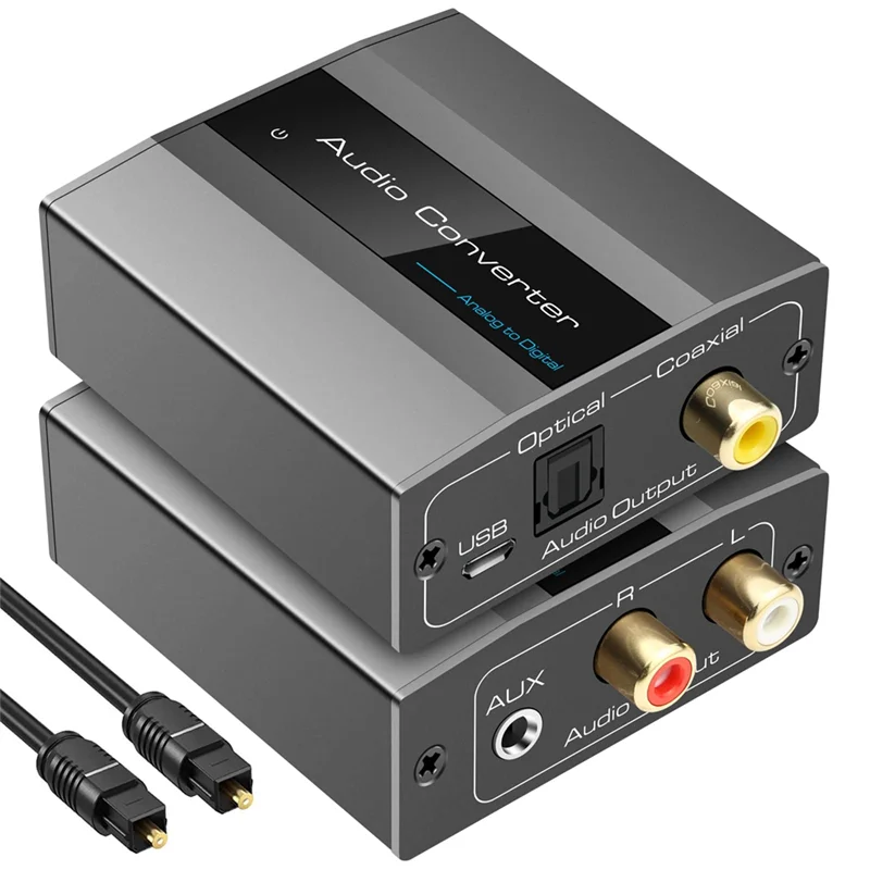 

Analog to Digital Audio Converter RCA to Optical with Optical Cable Audio Digital Toslink and Coaxial Audio Adapter