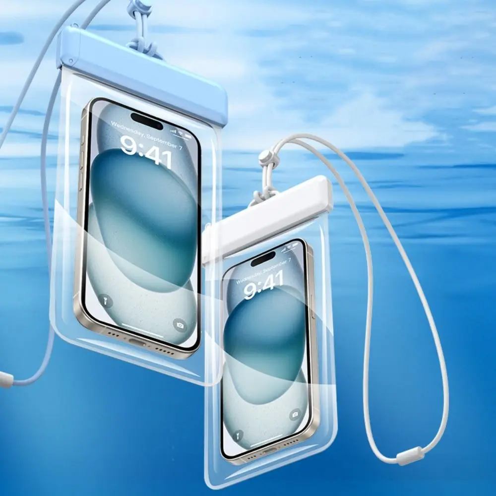 Fashion Floating Waterproof Phone Bag Touch Screen Transparent Phone Protector Pouch Lanyard PVC Swimming Storage Bag Rafting