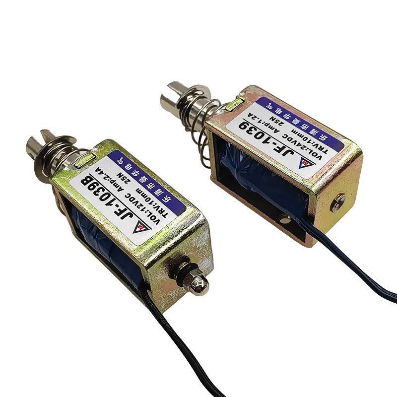 2PCS JF1039 1039B DC 12V Linear Pull Push Solenoid 25N Force 10mm Stroke Industrial Electromagnetic Actuator