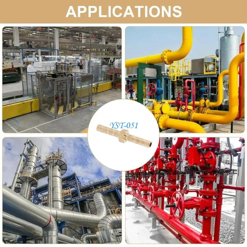 E15A 10Pcs Corrosion Resistant Brass Barbed Adapters for Pipe Repair & Installation