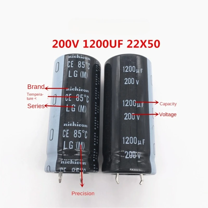 1PCS-20PCS 200V1200UF 22X50 Nichicon electrolytic capacitor 1200UF 200V  Japan High quality