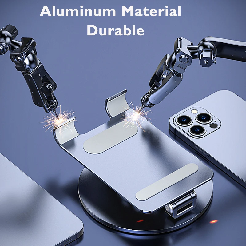 Cell Phone Stand 360° Rotation Adjustable Metal Holder Stand For iPhone iPad Xiaomi Huawei Foldable Desktop Phone Tablet Holder