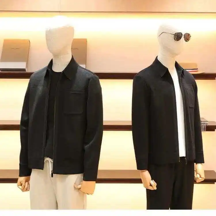 

Итальянская роскошная мужская деловая куртка с воротником-стойкой из смесовой шерсти, полиэстера и нейлона, теплая, модная, городская, осенняя