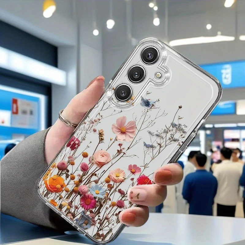Blumenranken Transparente Hülle für Samsung S25 Ultra S26 S24 FE S23 Plus S22 S21 A57 A56 5G A55 A54 A53 A52S A37 A36 A35 A26 Schutzhülle – Detail 4