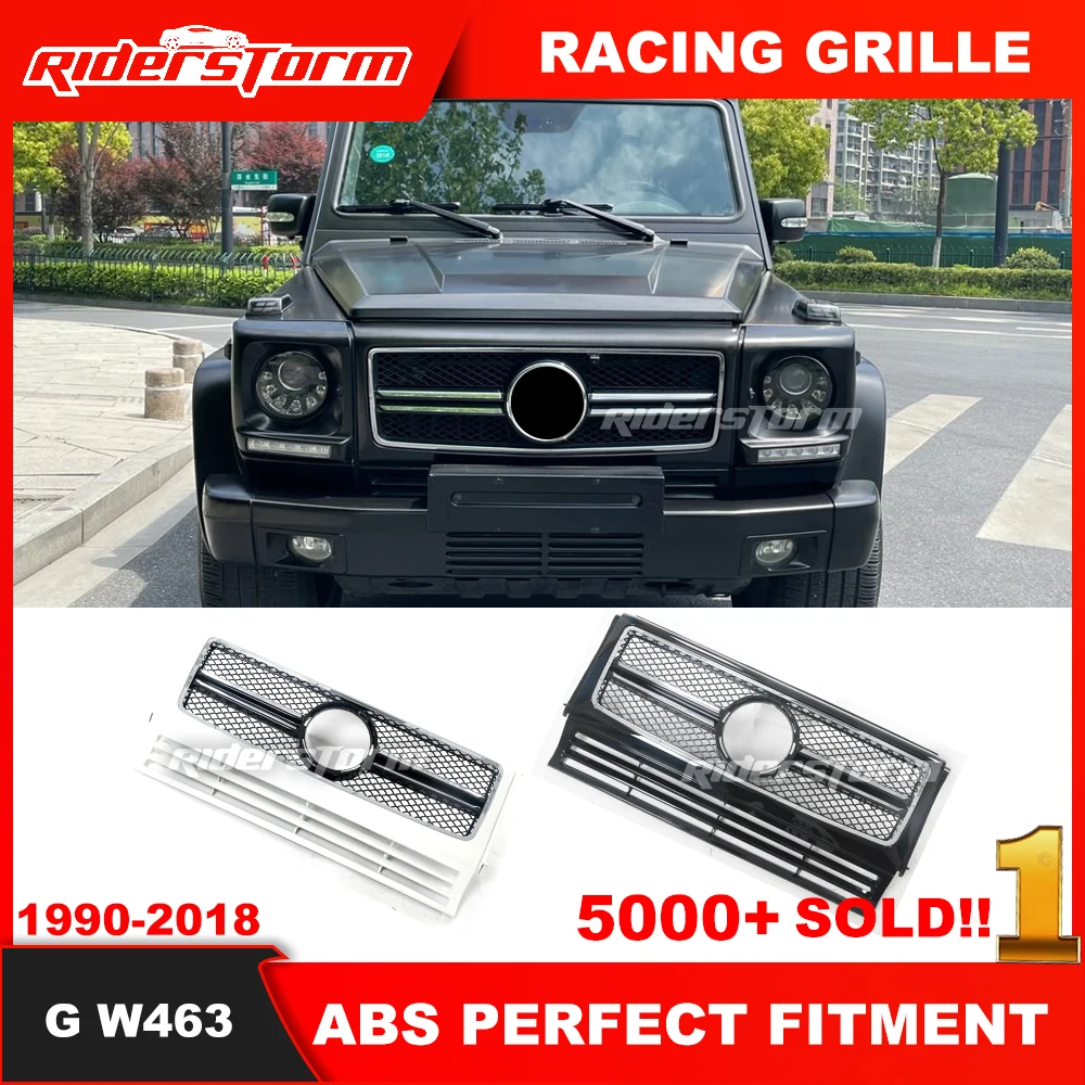 

G wagon G class w463 front grill for G350 G400 G500 G55 to G63 G65 front ABS grille with black and white colors 1990-2018