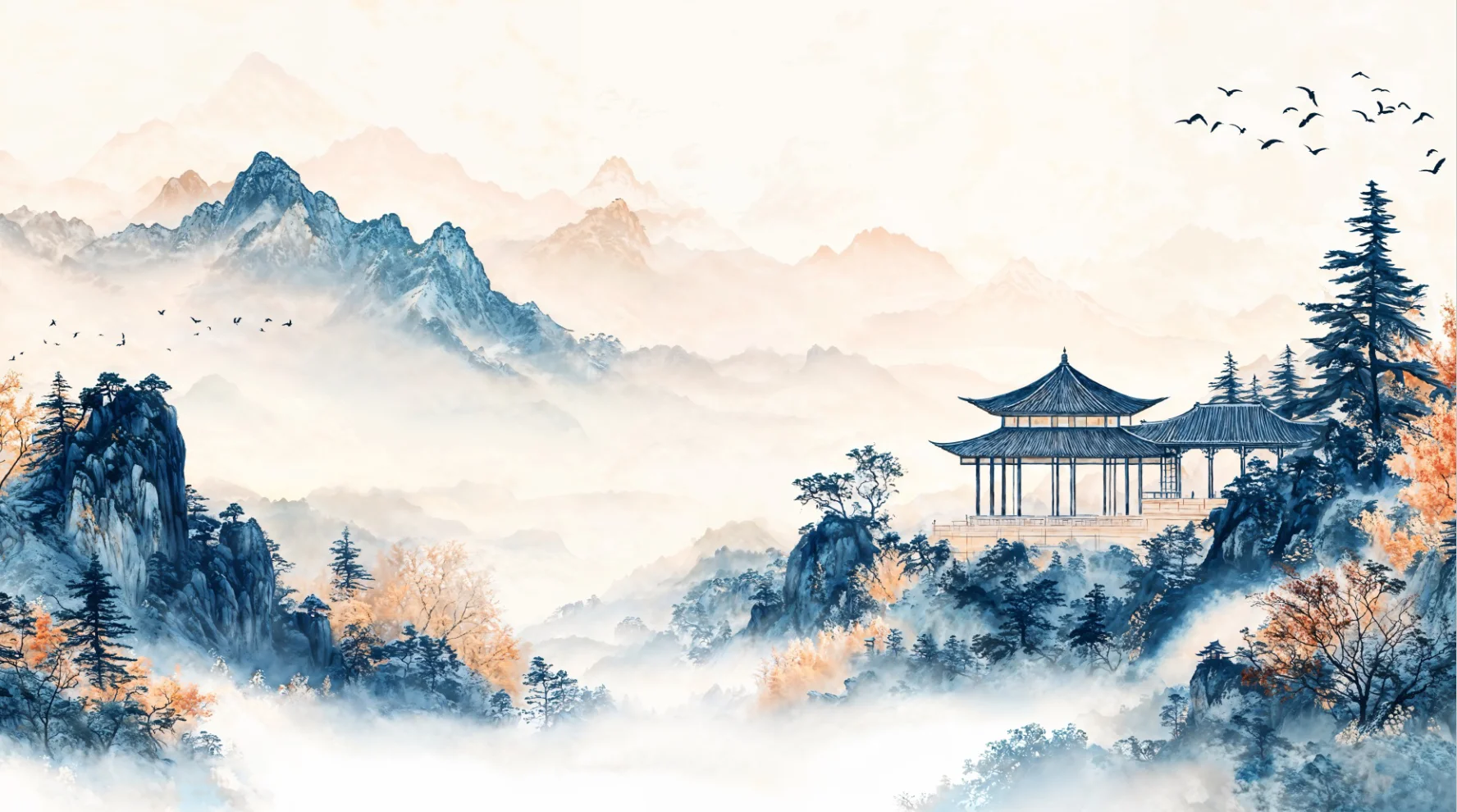 Customizable Chinese Landscape Painting 3D Wallpaper - Home Decorative Mural TV Wall Background Custom Any Style Papel Tapiz