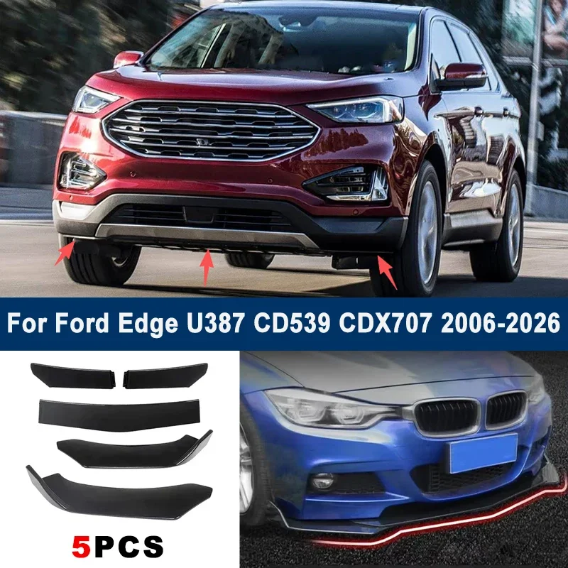

Adjustable 5Pcs Sectional Front Spoiler Lip For Ford Edge U387 CD539 CDX707 2006-2026 Front Bumper Splitter Sport Body Kit