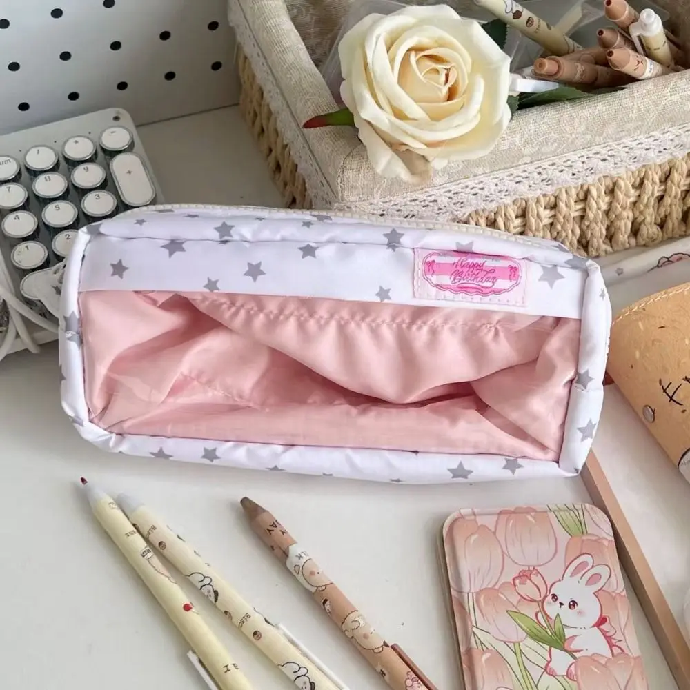 Creative Star Pattern Handheld Pen Bag Large Capacity Multifunctional Stationery Bag Pencil Case Gift