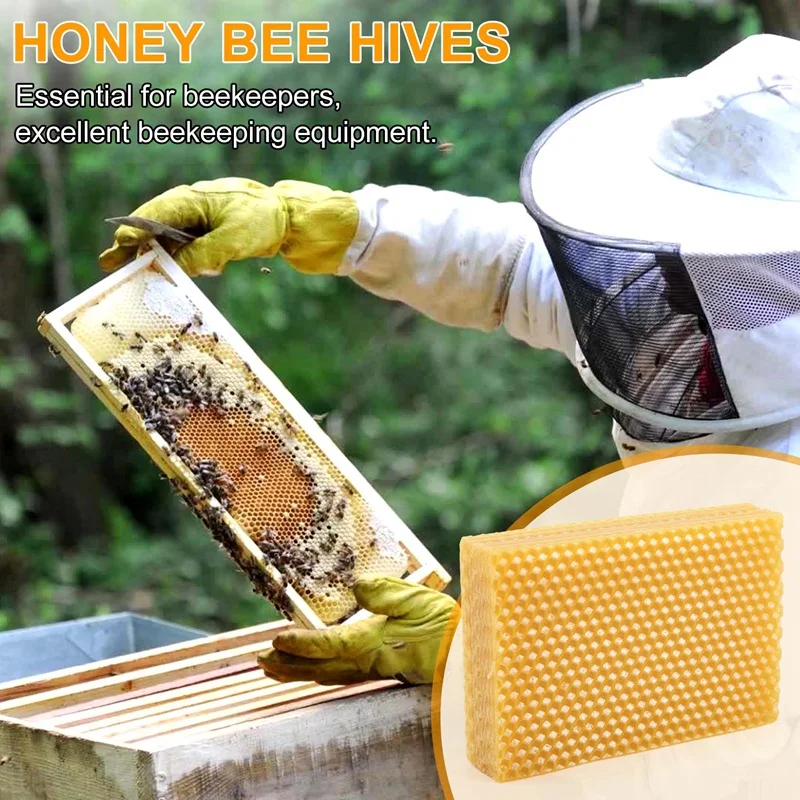 30Pcs Honeycomb Foundation Bee Wax Foundation Sheets Paper Candlemaking Beeswax Flakes Beekeeping Tool