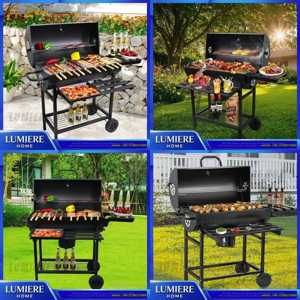 

Большой складной угольный гриль для патио, двора и кемпинга с съемной решеткой для приготовления пищи, сверхпрочный, портативный