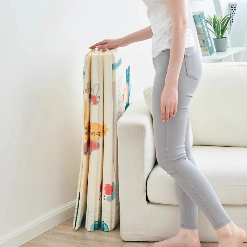 Tapete de brincar para bebês, tapete dobrável para engatinhar, não tóxico, inodoro, quebra-cabeça de espuma para crianças, design confortável