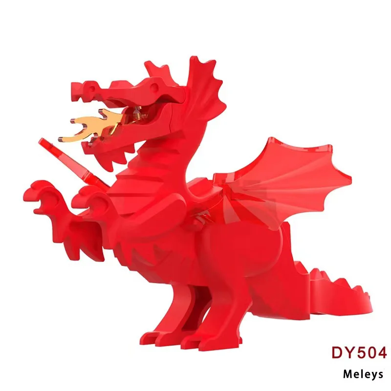 MOC Medieval Dragon Action Knights Warrior Figures Scene Building Block DY501-DY504 Military Pets Diy Accessories Toy Boy Gift